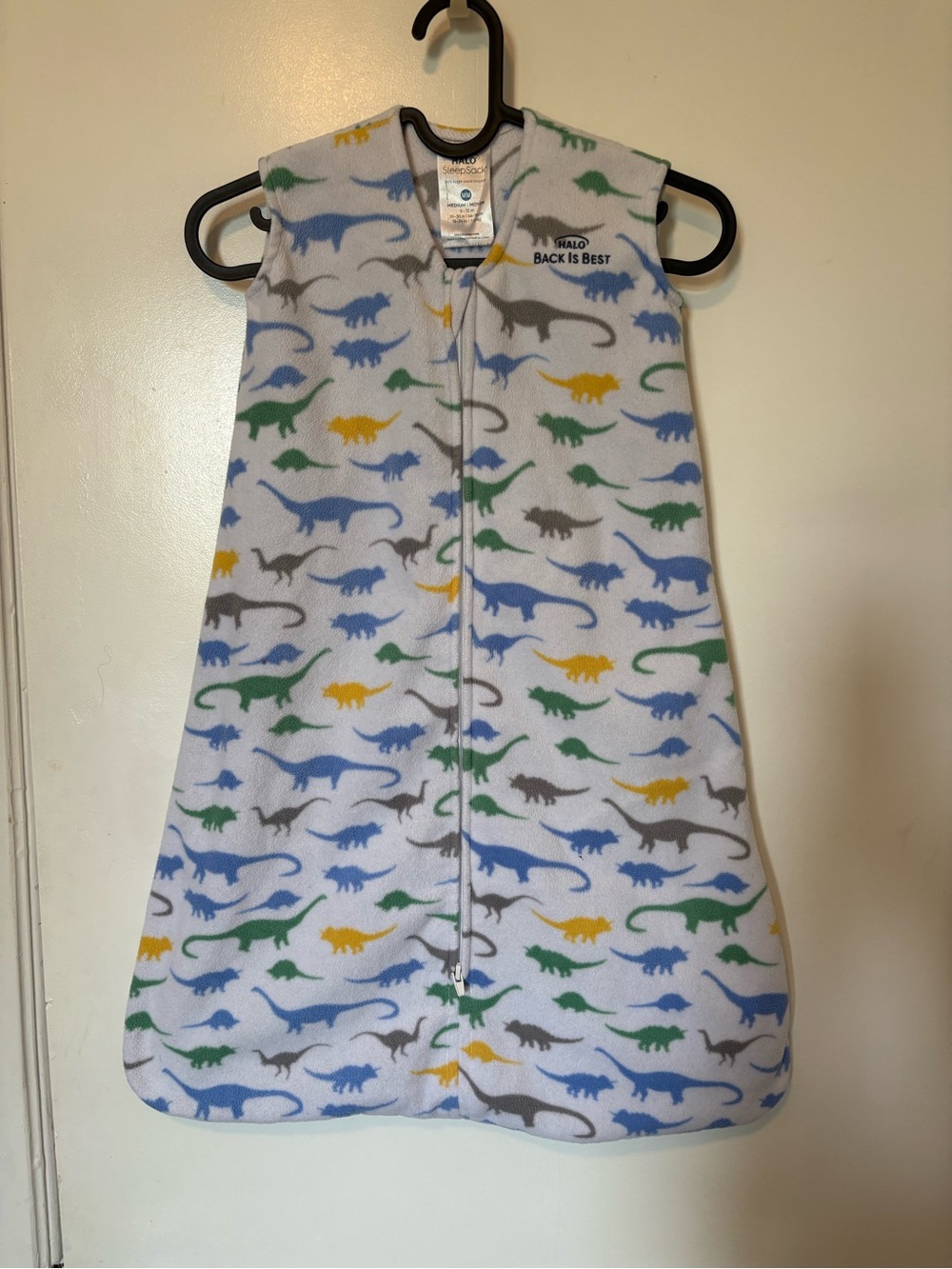 HALO Sleep Sack Wearable Blanket - Light Gray Dinosaur Print, Infant/Toddler
